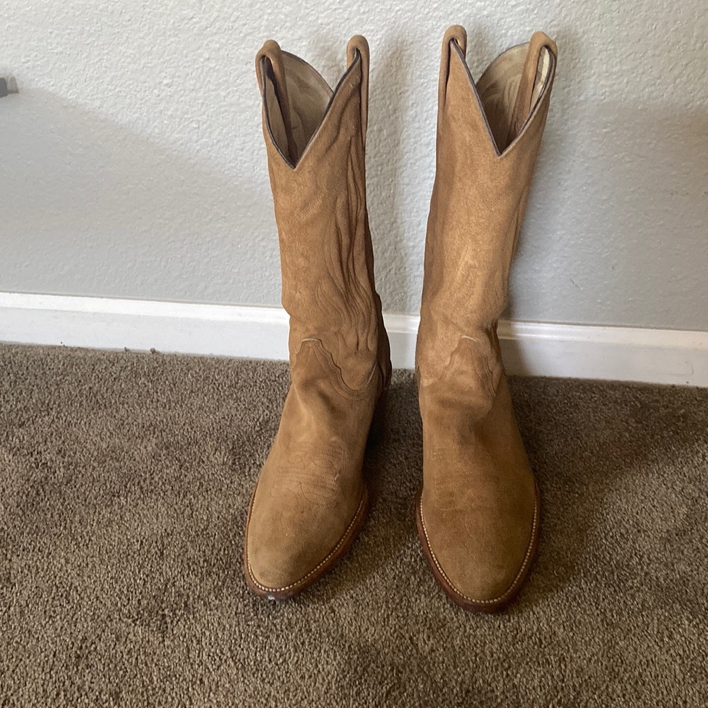 Frye suede cowboy boots